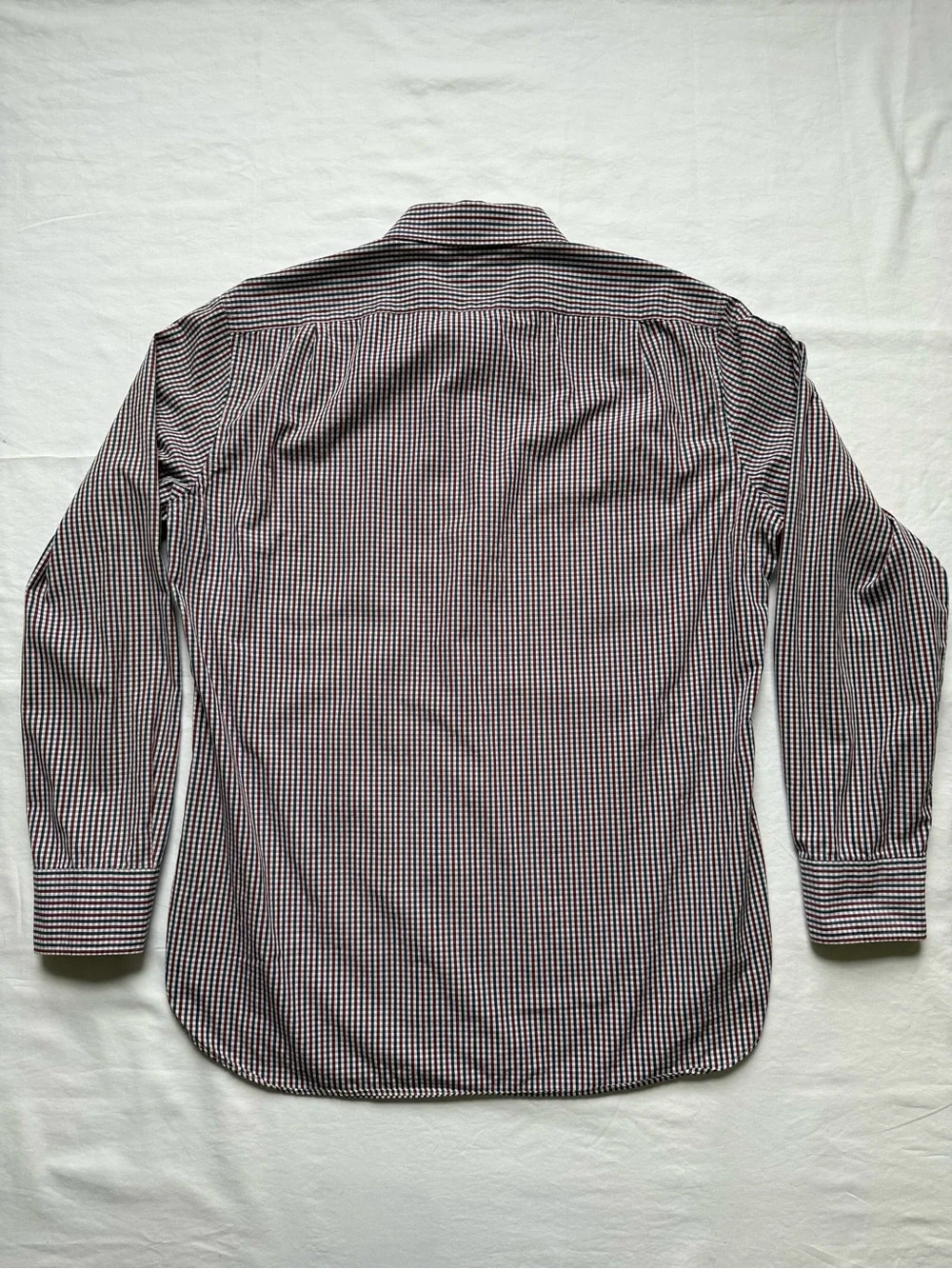 J. Crew Burgundy and Navy Micro-Check Button-Down Shirt